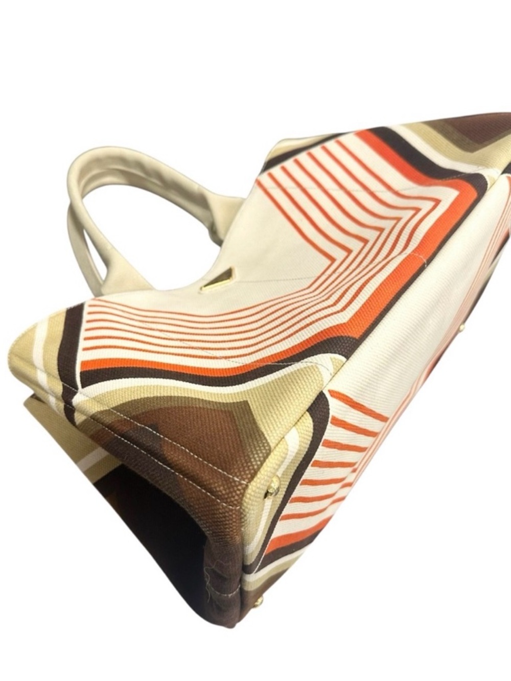 Prada Limited Edition Retro Stampada Geometric Canapa GM Tote - Picture 7 of 13